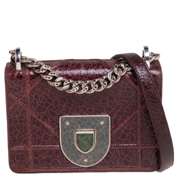 Christian Dior Burgundy Ceramic Effect Leather Christian Diorama Club Shoulder Bag 503796
