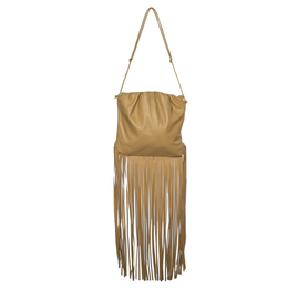 Bottega Veneta Beige Leather Fringe Pouch Hobo 505838