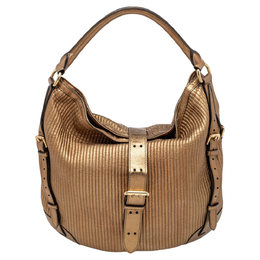 Burberry Gold Quilted Leather Hobo 489135