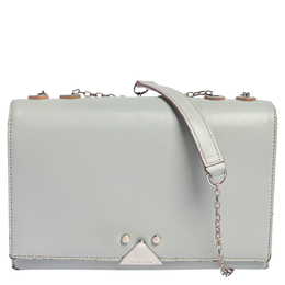 Emporio Armani Grey Leather Chain Shoulder Bag 472691