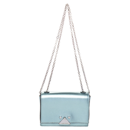 Emporio Armani Metallic Mint Green Leather Chain Shoulder Bag 470959