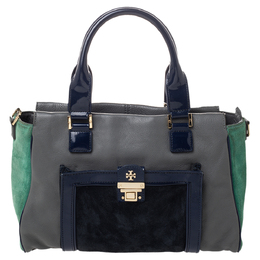Tory Burch Multicolor Suede And Leather Tote 467350