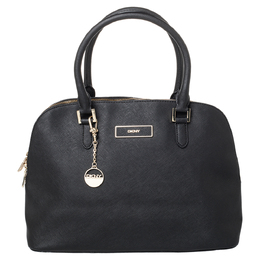 DKNY Black Leather Satchel 466698