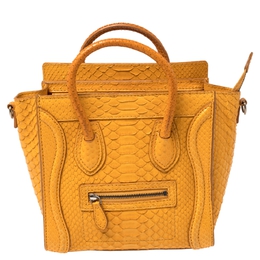 Celine Yellow Python Nano Luggage Tote 462002