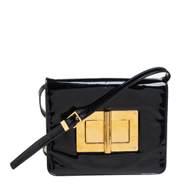 Tom Ford Black Patent Leather Natalia Crossbody Bag 439906