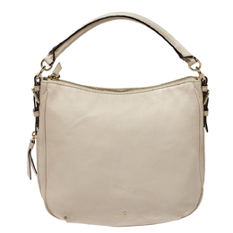 Kate Spade Linen White Leather Small Cobble Hill Ella Hobo 413878