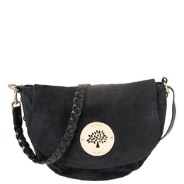 Mulberry Navy Blue Croc Effect Suede Daria Shoulder Bag 406091