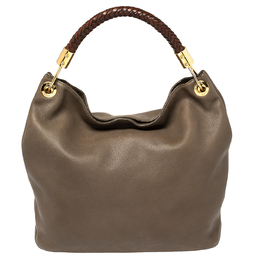 Michael Kors Dark Beige/Brown Soft Leather Skorpios Hobo 397148