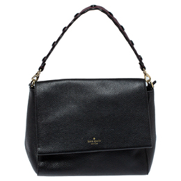 Kate Spade Black Leather Flap Satchel 396707