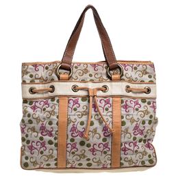 CH Carolina Herrera Multicolor Embroidered Fabric and Leather Trim Tote 387196