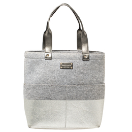 Kate Spade Grey Frosted Wool and Leather Quinn Tote 386958