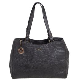 DKNY Grey Crocodile Embossed Leather Tote 389496