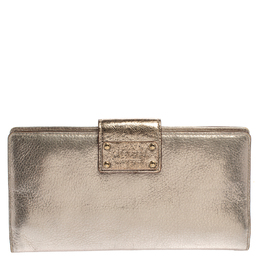 Kate Spade Gold Shimmer Leather Flap Clutch 370826