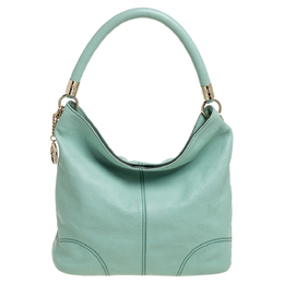 Lancel Mint Green Grained Leather Flair Hobo 352446