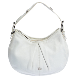 Burberry White Leather Small Malika Hobo 319457