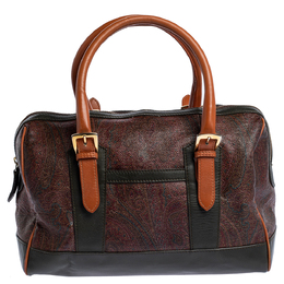 Etro Multicolor Paisley Print Coated Canvas and Leather Satchel 319459