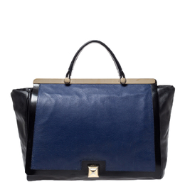 Furla Black/Blue Leather Cortina Top Handle Bag 310784