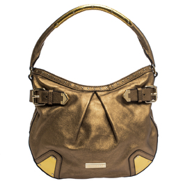 Burberry Gold Leather Hartley Hobo 286241