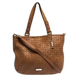 Cole Haan Brown Woven Leather Tote 286231