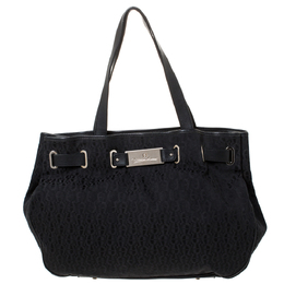 Aigner Black Signature Canvas and Leather Tote 286047