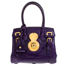 Ralph Lauren Purple Alligator Mini Ricky Tote 271406