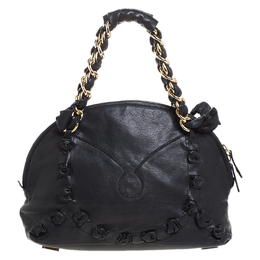 Gianfranco Ferre Black Leather Satchel 259044