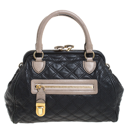 Marc Jacobs Black Quilted Leather Mini Stam Satchel 258866