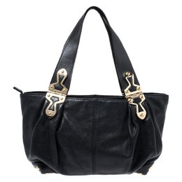 Michael Kors Black Leather Stud Bottom Hobo 258942
