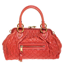 Marc Jacobs Orange Snake Skin Embossed Leather Stam Satchel 253198