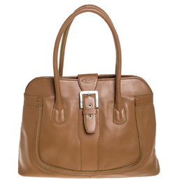 Tod's Tan Leather Buckle Satchel 252964