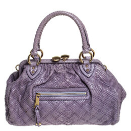 Marc Jacobs Purple Quilted Python Stam Satchel 253201