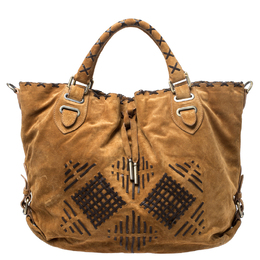 Bally Brown Suede and Leather Shopper Tote 251755