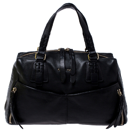 Cole Haan Black Leather Front Pocket Satchel 243175