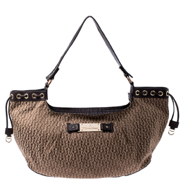 Aigner Beige/Brown Signature Canvas and Leather Shoulder Bag 241333