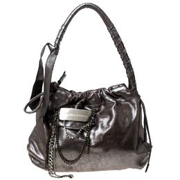 Sonia Rykiel Silver Leather Chain Embellished Shoulder Bag 229898