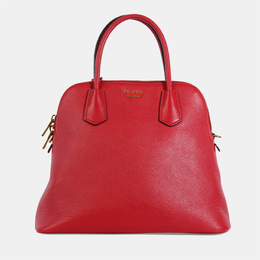 Prada Red Saffiano Leather Medium Dome Satchel Bag 864266