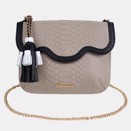 Charriol Stone/Black Leather PALAIS ROYAL Clutch Bag 887077