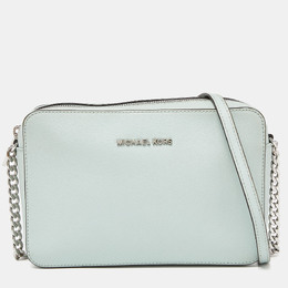 Michael Kors Green Saffiano Leather Jet Set Camera Crossbody Bag 902808
