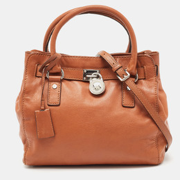 Michael Kors Brown Leather Hamilton North South Tote 907614