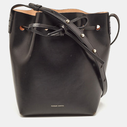 Mansur Gavriel Black Leather Drawstring Bucket Bag 923465