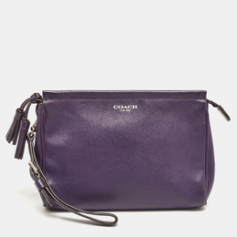 Coach Purple Leather Wristlet Clutch 923491