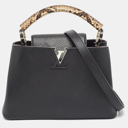 Louis Vuitton Black/Beige Taurillon Leather and Python Capucines BB Bag 924995