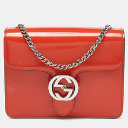 Gucci Orange Patent Leather Small Interlocking G Crossbody Bag 924406