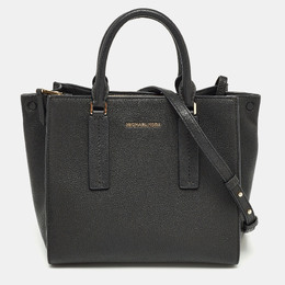 Michael Kors Black Leather Medium Alessa Satchel 929084