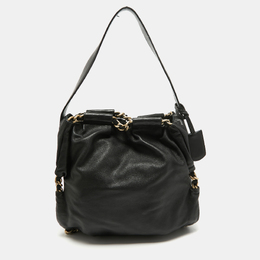 Furla Black Leather Chain Detail Hobo 931270