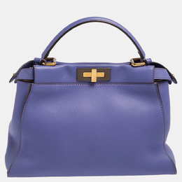 Fendi Purple Leather Medium Peekaboo Top Handle Bag 431650