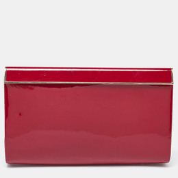 Jimmy Choo Red Patent Leather Carmen Frame Clutch 942571