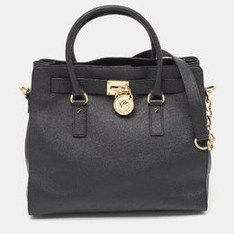 Michael Kors Black Leather Large North South Hamilton Tote 943434