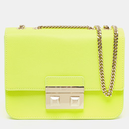 Furla Neon Green Leather Mini Bella Crossbody Bag 820541