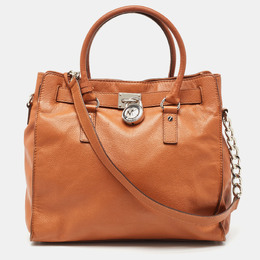 Michael Kors Brown Leather Large North South Hamilton Tote 943432